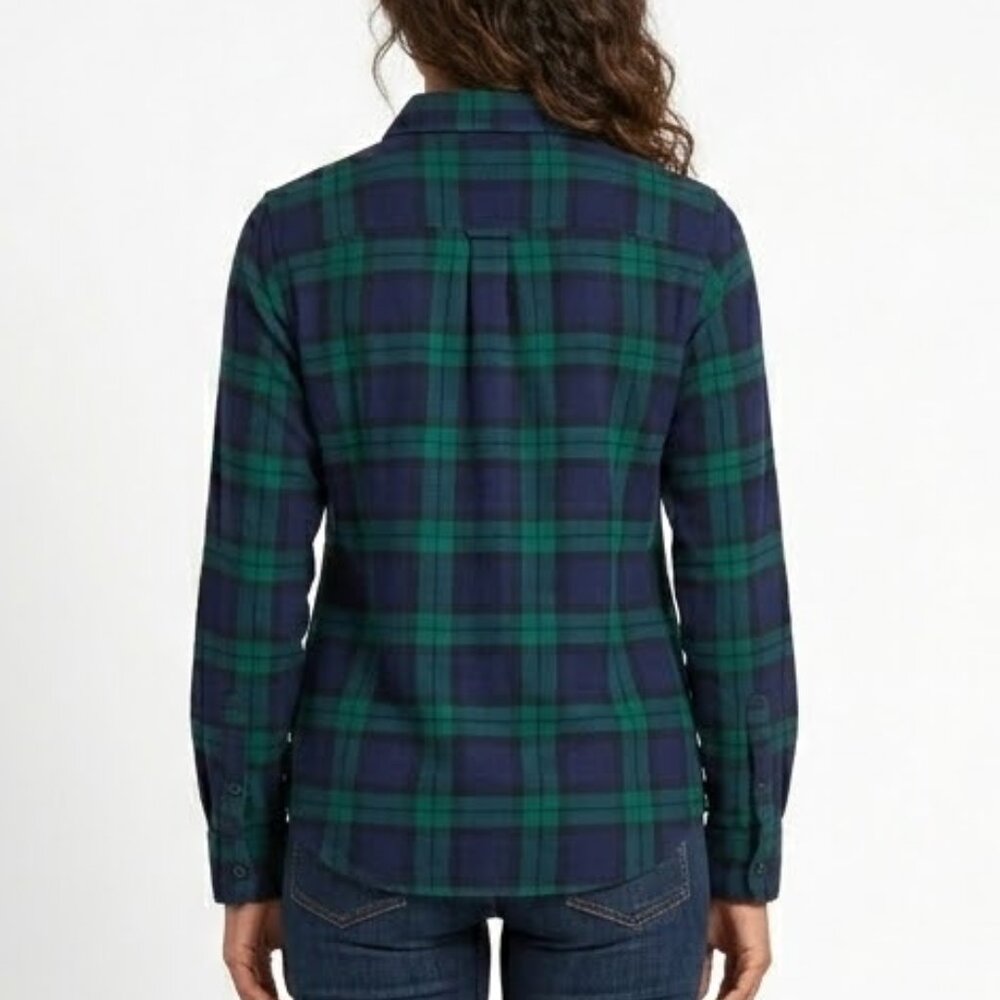 Rustic Outfitters Vintage Women's Plaid Snap Button Down Shirt XL Dark Academia - Picture 3 of 7